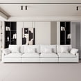 thumbnail image 1 of The Magic Home 4-Seater Cloud Modular Linen Sectional Sofa, White, 1 of 14