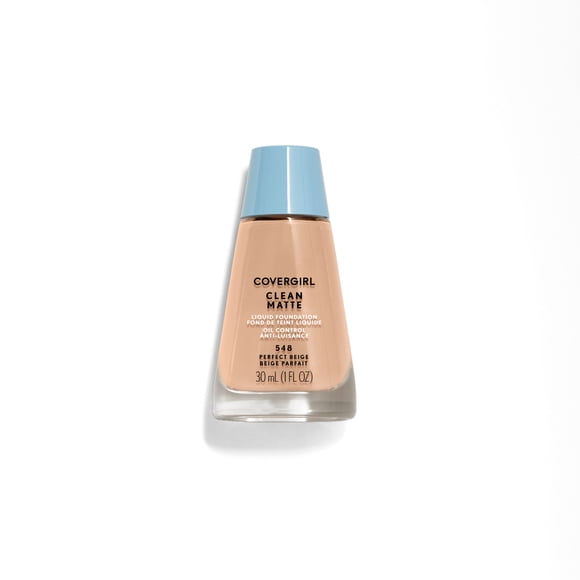 COVERGIRL Clean Matte Liquid Foundation, Lightweight, breathable makeup, shine-free, oil control formula, 100% Cruelty-Free