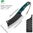 thumbnail image 2 of FULLHI Kitchen Knife with Guard, Multi-Color Handle Cleaver Knife for Meat Cutting, Carbon Steel Forged Butcher Full Tang Chef Knife for Outdoor Cooking, Camping BBQ, 2 of 8