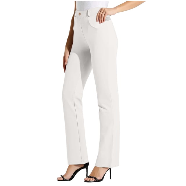 Soki Dress Pants Women Work Business Pants Tummy Control Office Straight Leg Trousers High Waisted Ladies Slacks