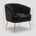 thumbnail image 3 of HOMCOM Fabric Accent Chair Armchair with Gold Metal Legs for Bedroom Black, 3 of 10