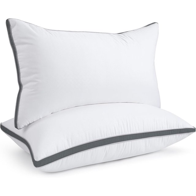Pillows Queen Size Hotel Quality Cooling Down Alternative Gusseted Bed Pillows for Side Back or Stomach Sleepers Soft and Supportive for Sleeping Machine Washable