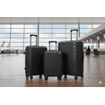 thumbnail image 1 of TRAVLR Ridge 3 Piece Black Luggage Set: PP Impact Resistant Hardside Spinner Suitcase, Expandable Checked Bags, Embedded TSA Lock, Blast-proof Zippers, 20in 24in 28in, 1 of 7