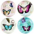 thumbnail image 1 of Papillons en Action Ensemble de Quatre Aimants en Verre, 1 of 1