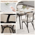 thumbnail image 3 of GloryStar 5-Piece Apartment Dining Set with Storage, Modern 43.3" Small Space Table & 4 Upholstered Chairs, Compact Kitchen Set for 4, 3 of 8