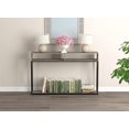 thumbnail image 3 of Safdie & Co. Console Table Dark Taupe 2 Open Shelves Black Metal, 3 of 4