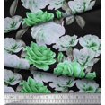 thumbnail image 2 of Soimoi Feuilles de Voile de Coton et Décor de Fleurs Roses Tissu Imprimé Yard 42 Pouces de Large, 2 of 3
