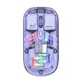 thumbnail image 1 of Graflsoa Souris Sans Fil Double Mode Transparente Violette avec Éclairage RVB, 1600 DPI Réglables, Couverture Magnétique, Charge USB‐C, Batterie 400 mAh, Connectivité 2,4G+Bluetooth 5.0, 1 of 6