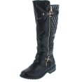 thumbnail image 1 of Forever Mango-21 Women's Side Zip Knee High Flat Riding Boots Black (10), 1 of 4