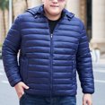 thumbnail image 1 of Styesk Jackets for Men Zipper Up Warm Jackets Solid Color Hooded Cotton Puffer Jacket Outdoor Plus Size Work Coats Casual Comfy Wind Breaker Jackets with Pockets, 1 of 6