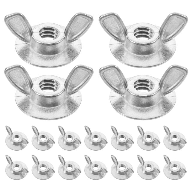 KAKOWELY wing nuts assorted sizes 20 PCS Wing Nut Assorted Sizes Wing Nuts For Hurricane Shutters With Stainless Steel Finish And Washer Base0.75"X0.75"X0.55"