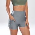 thumbnail image 2 of B91xZ Womens Tummy Control Swim Shorts Women Ruched High Waisted Bikini Bottom Swimsuit,Gray M, 2 of 5