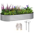 thumbnail image 1 of Outsunny Raised Garden Bed, 6' x 3' x 1' Galvanized Planter Box, Silver, 1 of 10