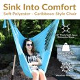 thumbnail image 2 of Sunnydaze Caribbean Style Extra Large Hanging Rope Hammock Chair Swing for Backyard and Patio - Sky Blue, 2 of 10