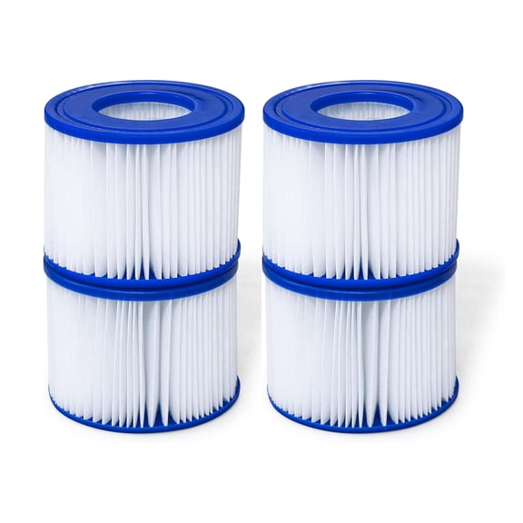 4-Pack Hot Tub Filter Cartridge (Type VI) - Replacement for Inflatable Spas, Compatible with Most 4-Person Portable Hot Tubs, 4.2"L x 4.2"W x 3.1"H