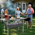 thumbnail image 4 of Costway Table de Camping Pliant pour Patio avec Plateau Enroulable en Aluminium et Panier en Maille Argent, 4 of 10