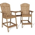 thumbnail image 1 of Bar Height Adirondack Chair Set - 2 Tall Outdoor Chairs with Connecting Table Tray, 1 of 7