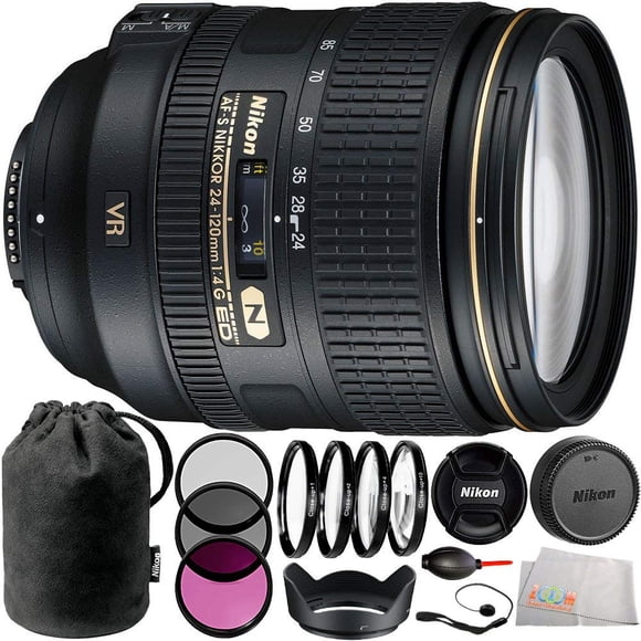 Nikon AF-S NIKKOR 24-120mm f/4G ED VR Lens Bundle with Manufacturer Accessories & Accessory Kit (14 Items) - International Version (No Warranty)