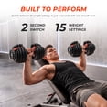 thumbnail image 4 of MotionGrey 5 to 52.5 LB Adjustable Dumbbells, Free High Strength Hand Grip and Jump Rope Included, 15 Weight Settings DumbBell, Anti-Slip Metal Handle for Exercise (Set of 2), 4 of 10