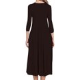 thumbnail image 4 of Pisexur Robe d'Automne pour Femme, Robe Maxi à Manches 3/4, Décontractée, à Cordon, Manches Mi-Longues, Taille Haute, Col Rond, Ample, Longue, avec Ceinture, 4 of 9