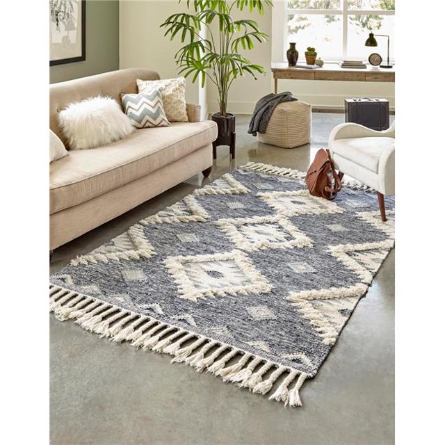 Unique Loom 3146895 Tapis Rectangulaire 8 x 10 Pi Mesa, Bleu Marine