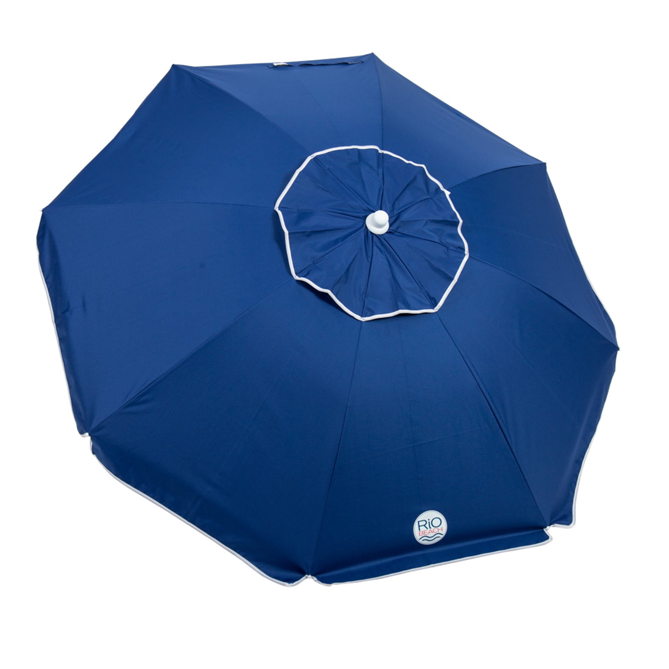 Rio Beach 7 x 7 ft Blue Umbrella with Integrated Sand Anchor