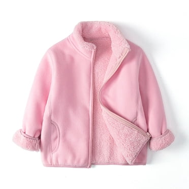 MIASHUI Toddler Zipper Warm Jacket Boys Girls Long Sleeve Outerwear Lightweight Tops,Light Pink,6-7 Years