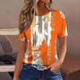 thumbnail image 1 of Jacenvly Hauts pour Femmes Liquidation T-Shirt d'Été pour Femmes Ajusté Décontracté Mode Imprimé Non Structuré Col Rond Manche Courte Haut Hauts et Chemisiers pour Femmes, 1 of 6