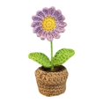 thumbnail image 2 of tredstone Hand Knitted Crochet Flowers Mini Potted Flowers Car Accessories Small Cute, 2 of 6