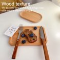 thumbnail image 3 of 2Pcs Wooden Tray Solid Wood Serving Tray Bathroom Tray Rectangle Small Platter Tea Tray Coffee Table Tray, 3 of 5