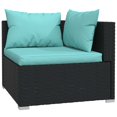 thumbnail image 2 of vidaXL 5 Piece Garden Lounge Set with Cushions Poly Rattan Black, 2 of 4