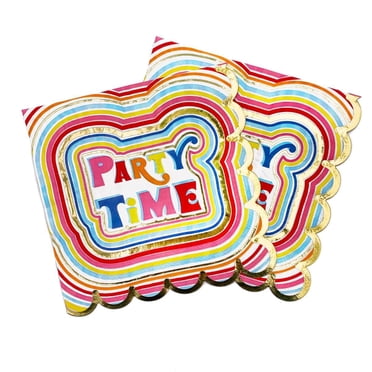 Packed Party 20 Ct. 'Party Time' Lunch Napkins with Gold Foil Accents