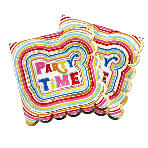 Packed Party 20 Ct. 'Party Time' Lunch Napkins with Gold Foil Accents