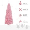 thumbnail image 4 of HOMCOM 7FT Artificial Christmas Tree Xmas Holiday Pencil Tree Home Pink, 4 of 10