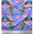 thumbnail image 1 of Soimoi Silk Fabric Floral & Peacock Bird Decor Fabric Printed Yard 42 Inch Wide, 1 of 3