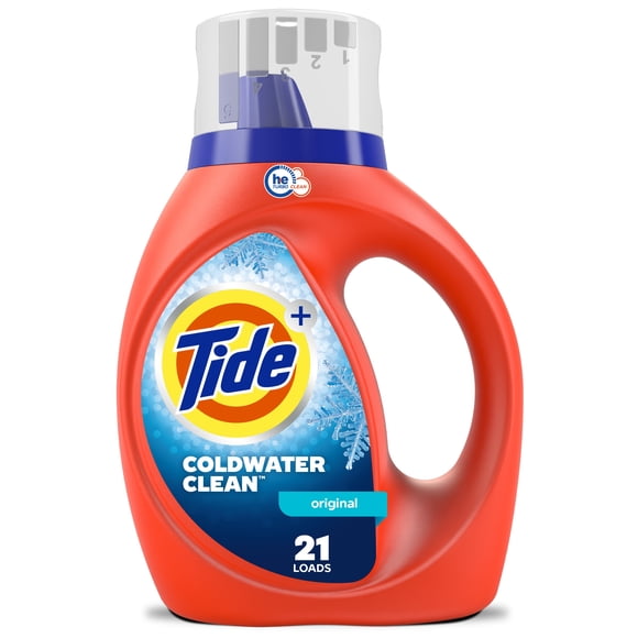 Tide Ultra Coldwater Liquid Laundry Detergent, Original Scent, 887 mL, 21 Loads, Laundry Detergent Liquid Formulated for Cold Water