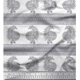 thumbnail image 1 of Soimoi Polyester Crepe Fabric Peacock Block Printed Craft Fabric by The Yard 42 Inch Wide, 1 of 3