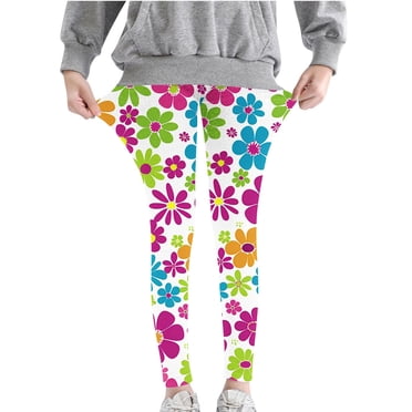 Girls Leggings Halloween Yoga Pants Tights Leggings Soft Comfortable Leggings for Kids 3-8 Years Ankle Length Printed Leggings Multicolor