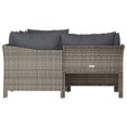 thumbnail image 3 of vidaXL 4 Piece Garden Lounge Set with Cushions Grey Poly Rattan, 3 of 5