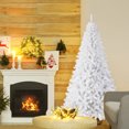 thumbnail image 4 of Gymax 7.5ft White Christmas Tree Classic Pine Tree PVC Material Thicken Tips(White), 4 of 10
