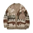 thumbnail image 1 of Qertyioot Mens Cardigan Zip Up Men's Button V-Neck Print Sweater Knit Top Jacket, 1 of 7