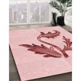 thumbnail image 3 of Ahgly Company Machine Washable Indoor Rectangle Transitional Light Rose Pink Area Rugs, 2' x 5', 3 of 7