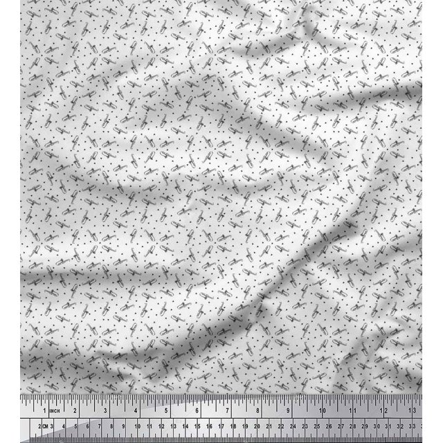 Soimoi Cotton Duck Fabric Triangle & Saxophone Musical Instrument Printed Craft Fabric by The Yard 42 Inch Wide