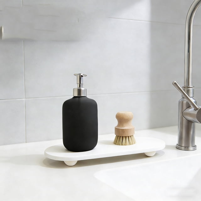 Fwttom Home Decor Kitchen Sink Organizer s Tone Faucet Mat for Kitchen Sink Sink Tray