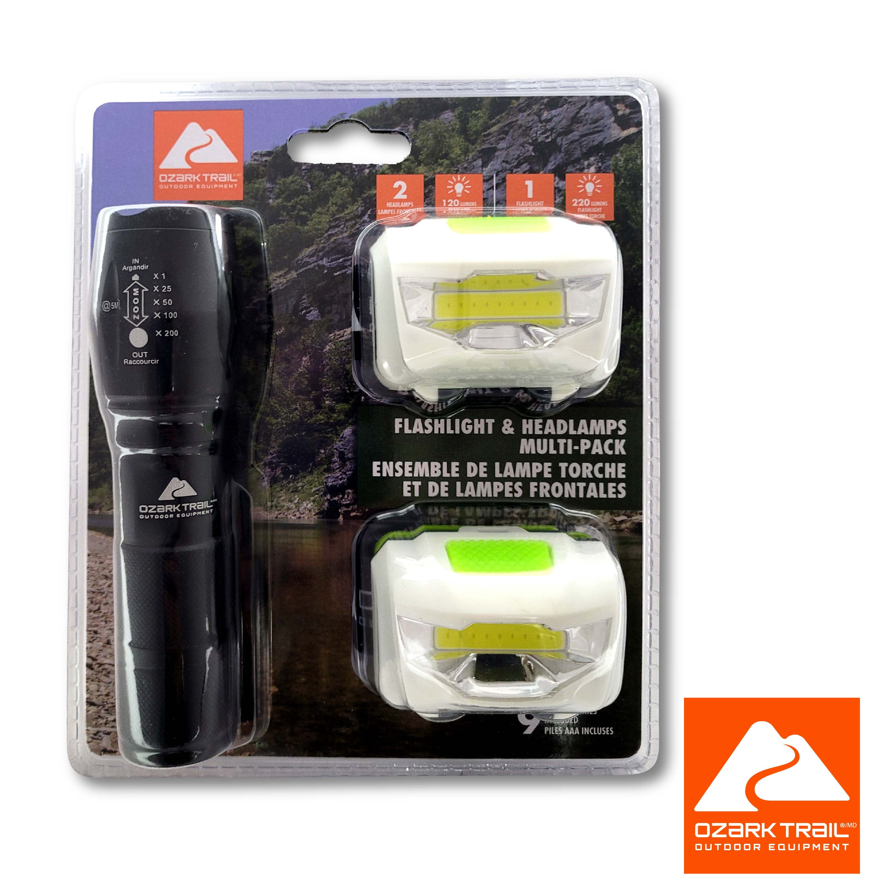 Ozark Trail Light Camping Combo Flashlights 250LM