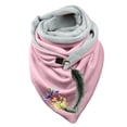 thumbnail image 1 of Women Feather Print Cotton Winter Warm Button Up Scarf, 1 of 3
