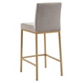 thumbnail image 4 of Set of 2 Contemporary Velvet & Metal 26'' Counter Stool in Grey & Gold Leg, 4 of 5