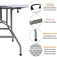 thumbnail image 4 of Plastic Folding Table, 6ft x 2.5 ft Great for Outdoors & Indoor (Light Grey), 4 of 4