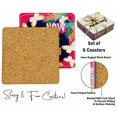 thumbnail image 4 of Inkdotpot Set of 6 Drink Coasters Easy Clean 4-inch SquareCoastersCork Base-Reusable- Quotes, 4 of 8