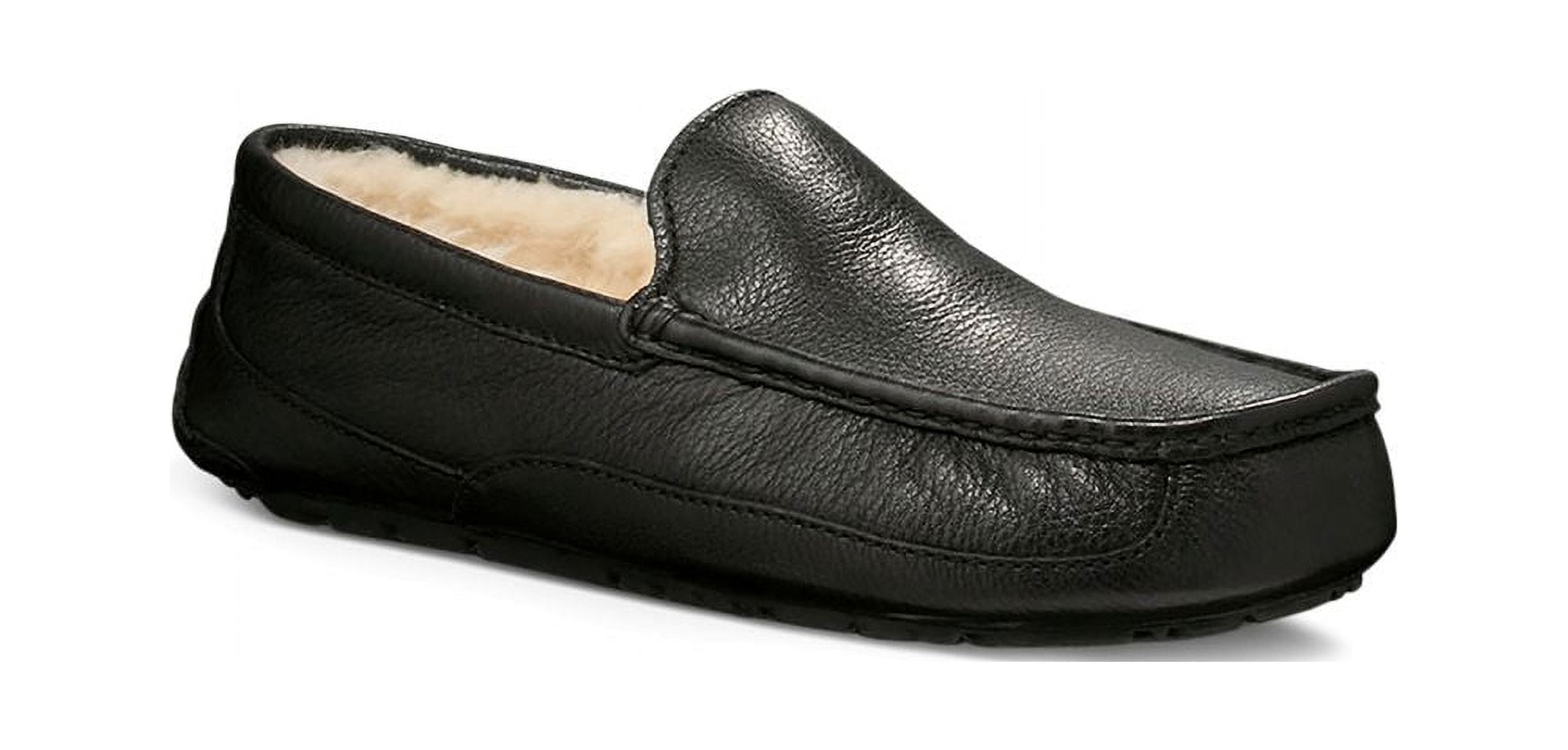 UGG Men's Ascot Black Leather Slipper - 5379B-BLK